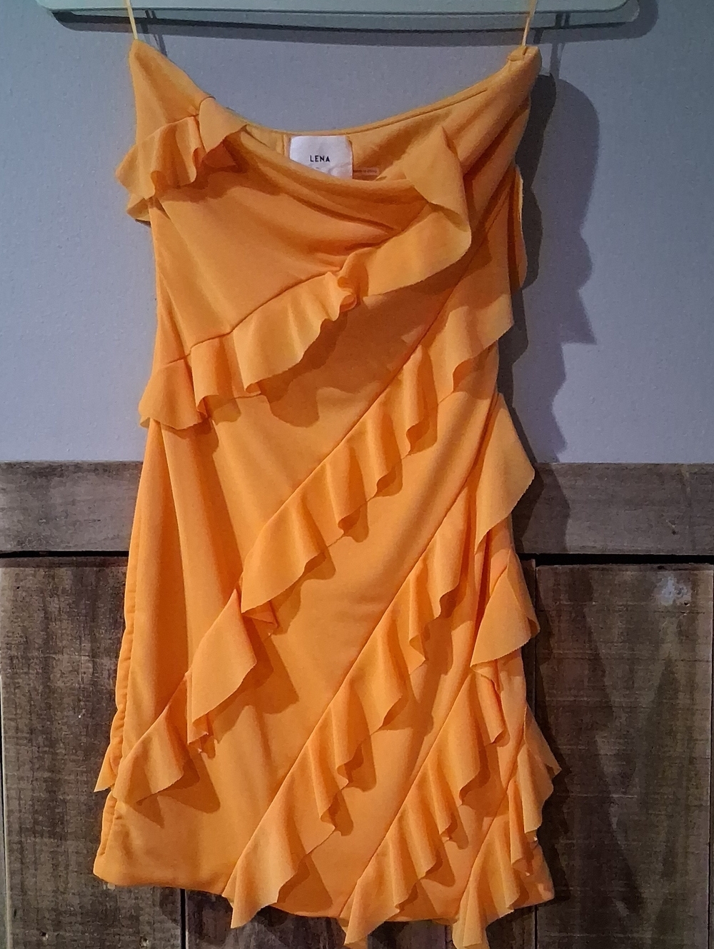 Lena Orange Ruffle Mini Dress